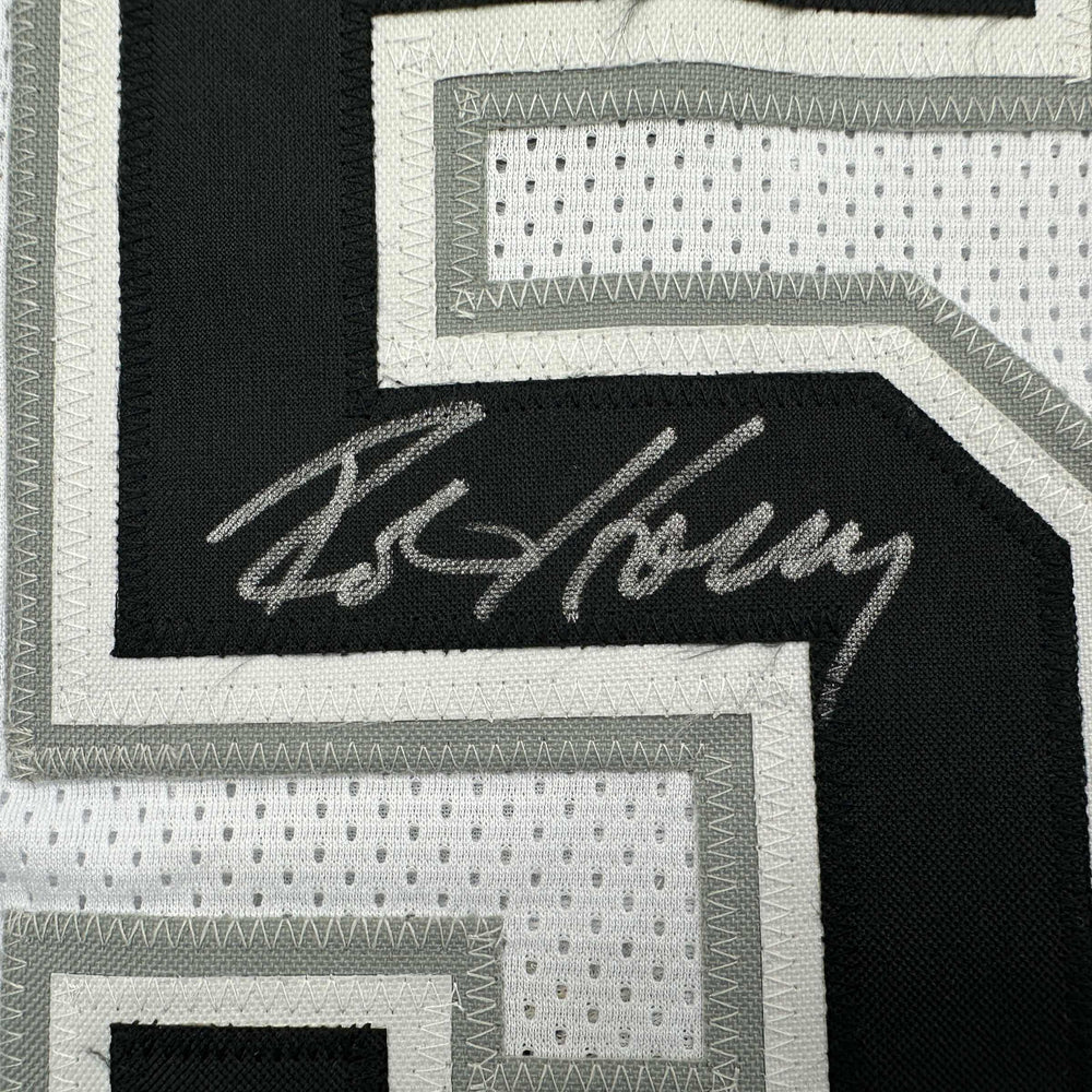 Autographed/Signed Robert Horry San Antonio White Basketball Jersey Beckett BAS COA (ONLINE ORDER ONLY)