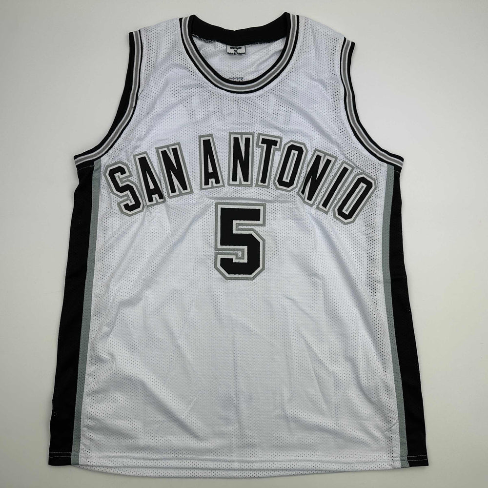 Autographed/Signed Robert Horry San Antonio White Basketball Jersey Beckett BAS COA (ONLINE ORDER ONLY)