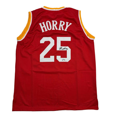 Autographed/Signed Robert Horry Houston Red Basketball Jersey Beckett BAS COA (ONLINE ORDER ONLY)