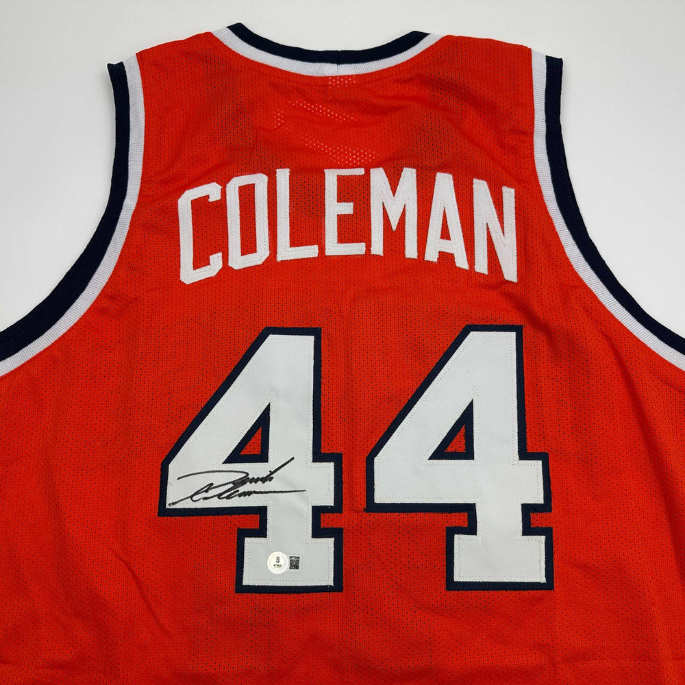 Autographed/Signed Derrick Coleman Syracuse Orange College Basketball Jersey Beckett BAS COA (ONLINE ORDER ONLY)
