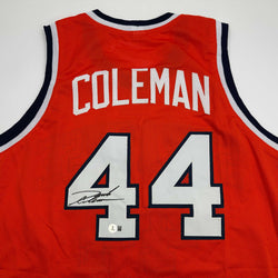 Autographed/Signed Derrick Coleman Syracuse Orange College Basketball Jersey Beckett BAS COA (ONLINE ORDER ONLY)