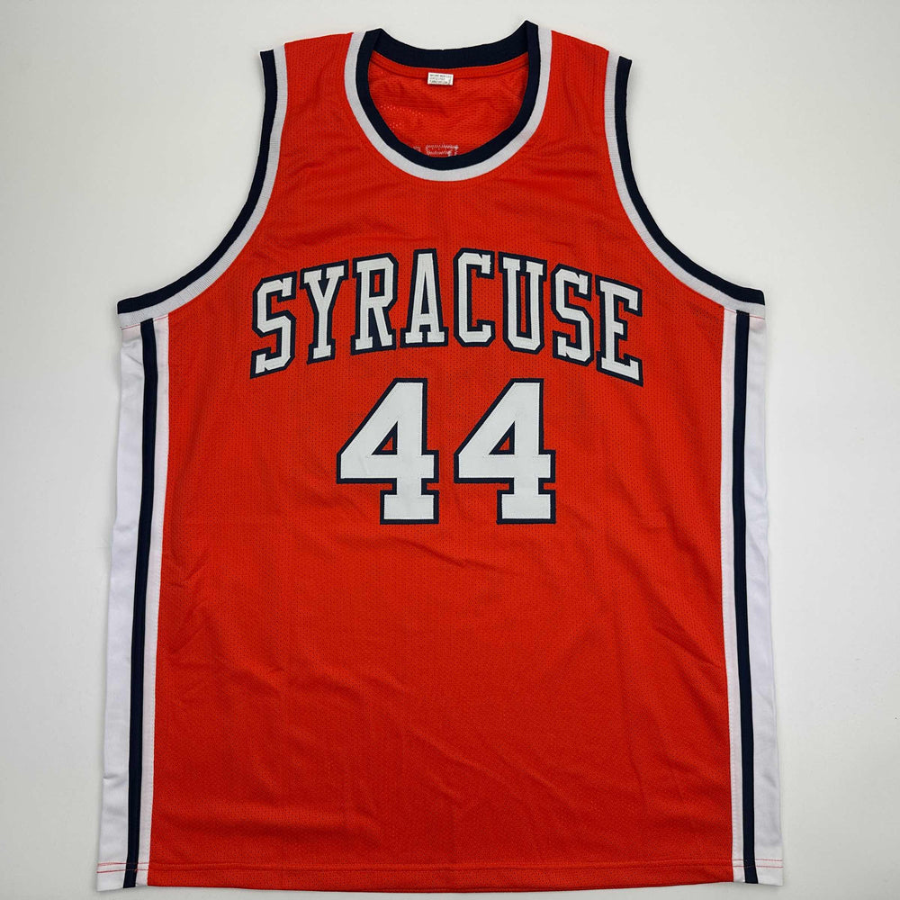 Autographed/Signed Derrick Coleman Syracuse Orange College Basketball Jersey Beckett BAS COA (ONLINE ORDER ONLY)