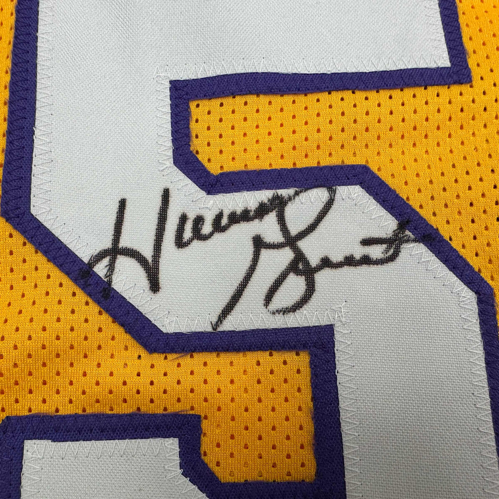 Autographed/Signed Horace Grant Los Angeles Yellow Basketball Jersey JSA COA (ONLINE ORDER ONLY)