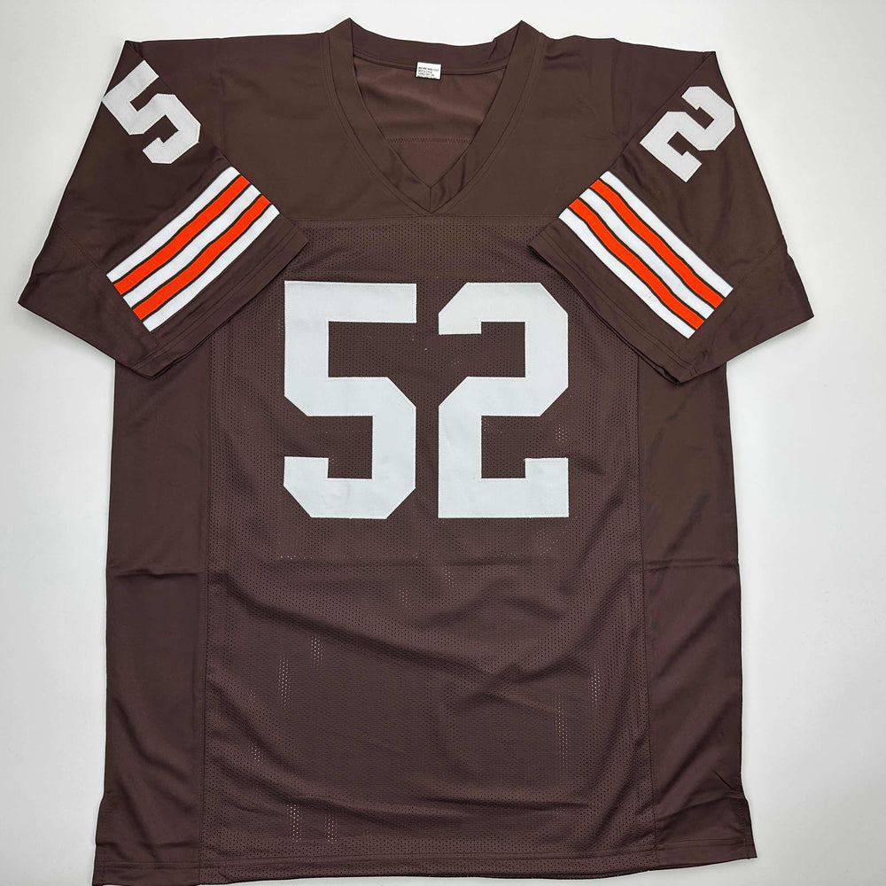 Autographed/Signed Dick Ambrose Cleveland Brown Football Jersey JSA COA (ONLINE ORDER ONLY)