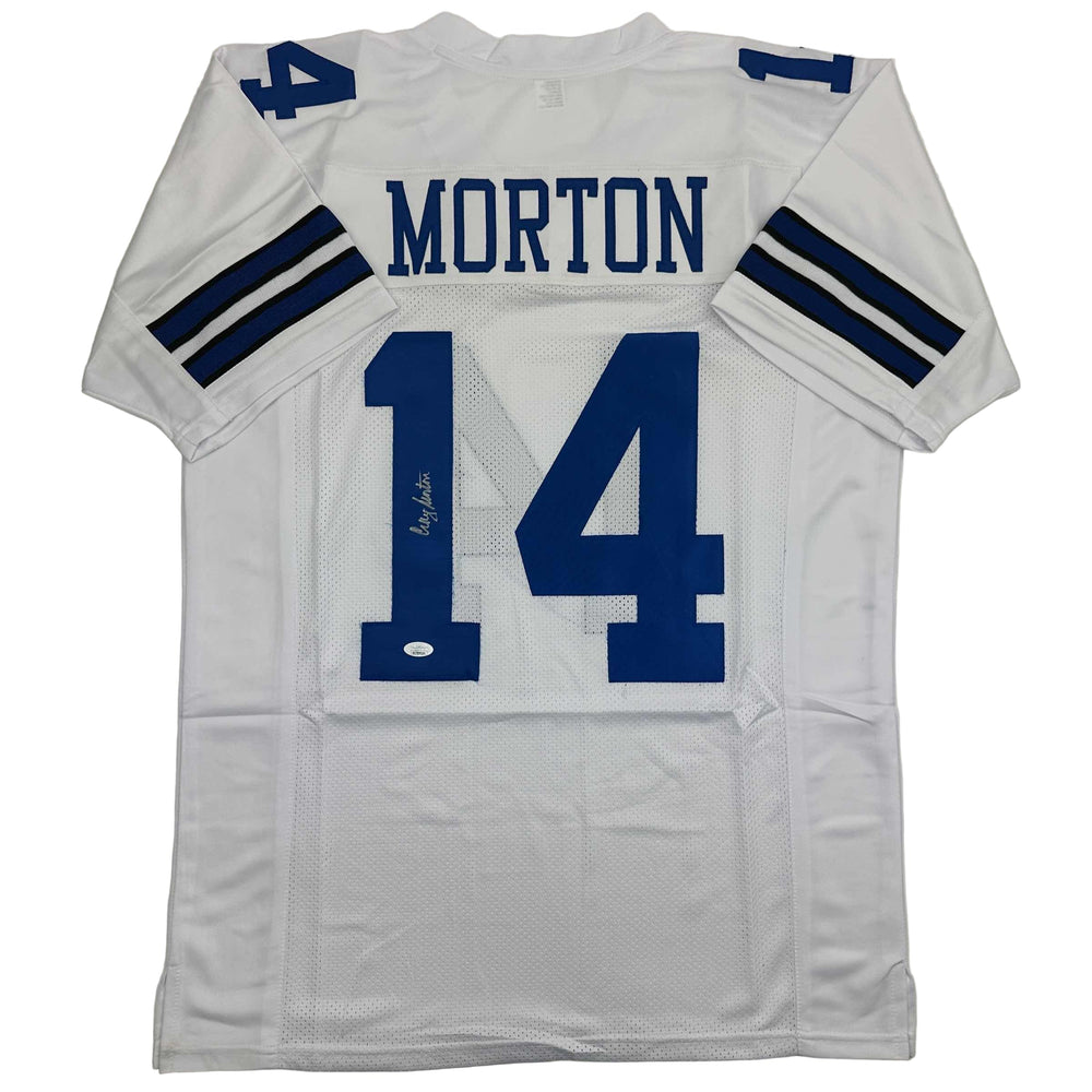 Autographed/Signed Craig Morton Dallas White Football Jersey JSA COA (ONLINE ORDER ONLY)