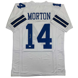 Autographed/Signed Craig Morton Dallas White Football Jersey JSA COA (ONLINE ORDER ONLY)