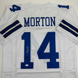 Autographed/Signed Craig Morton Dallas White Football Jersey JSA COA (ONLINE ORDER ONLY)