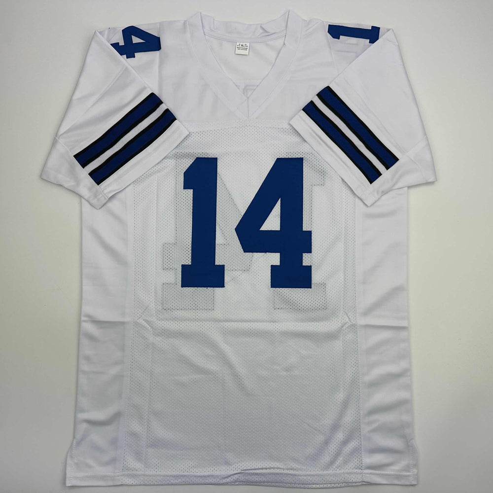 Autographed/Signed Craig Morton Dallas White Football Jersey JSA COA (ONLINE ORDER ONLY)