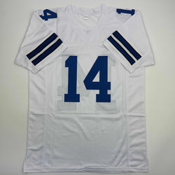 Autographed/Signed Craig Morton Dallas White Football Jersey JSA COA (ONLINE ORDER ONLY)