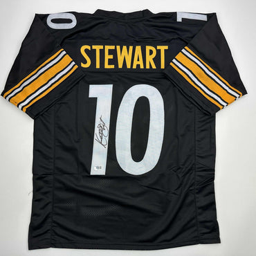 Autographed/Signed Kordell Stewart Pittsburgh Black Football Jersey Beckett BAS COA (ONLINE ORDER ONLY)