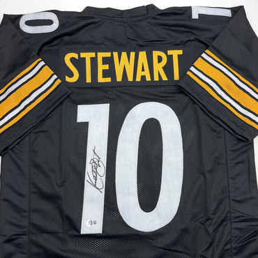 Autographed/Signed Kordell Stewart Pittsburgh Black Football Jersey Beckett BAS COA (ONLINE ORDER ONLY)