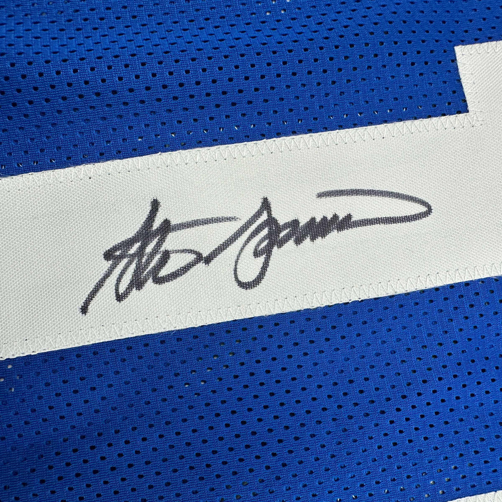 Autographed/Signed Steve Spurrier Florida Blue College Football Jersey JSA COA (ONLINE ORDER ONLY)