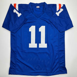 Autographed/Signed Steve Spurrier Florida Blue College Football Jersey JSA COA (ONLINE ORDER ONLY)