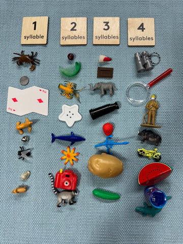 Bag Full of Objects: Syllable Count with Wooden Labels (ONLINE ORDER ONLY)