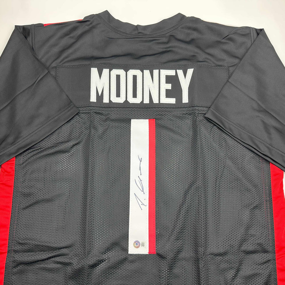 Autographed/Signed Darnell Mooney Atlanta Black Football Jersey Beckett BAS COA (ONLINE ORDER ONLY)