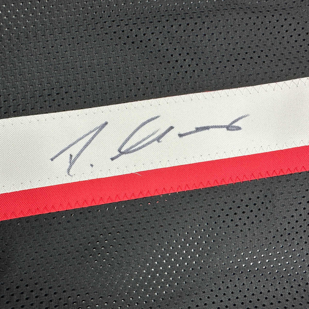 Autographed/Signed Darnell Mooney Atlanta Black Football Jersey Beckett BAS COA (ONLINE ORDER ONLY)