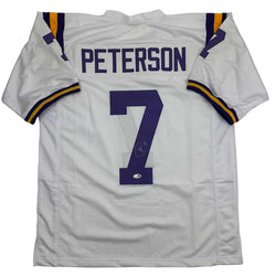 Autographed/Signed Patrick Peterson LSU White College Football Jersey JSA COA (ONLINE ORDER ONLY)