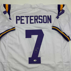 Autographed/Signed Patrick Peterson LSU White College Football Jersey JSA COA (ONLINE ORDER ONLY)