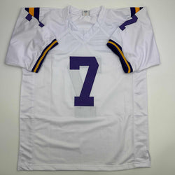 Autographed/Signed Patrick Peterson LSU White College Football Jersey JSA COA (ONLINE ORDER ONLY)