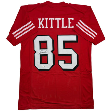 Autographed/Signed George Kittle San Francisco Red Alternate Football Jersey Beckett BAS COA (ONLINE ORDER ONLY)