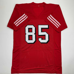 Autographed/Signed George Kittle San Francisco Red Alternate Football Jersey Beckett BAS COA (ONLINE ORDER ONLY)