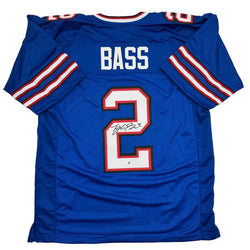 Autographed/Signed Tyler Bass Buffalo Blue Football Jersey JSA COA (ONLINE ORDER ONLY)