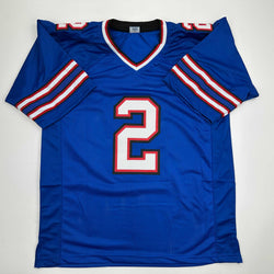 Autographed/Signed Tyler Bass Buffalo Blue Football Jersey JSA COA (ONLINE ORDER ONLY)