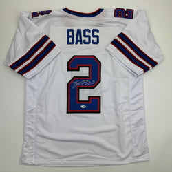 Autographed/Signed Tyler Bass Buffalo White Football Jersey JSA COA (ONLINE ORDER ONLY)