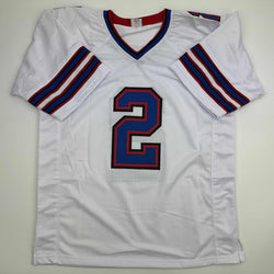 Autographed/Signed Tyler Bass Buffalo White Football Jersey JSA COA (ONLINE ORDER ONLY)