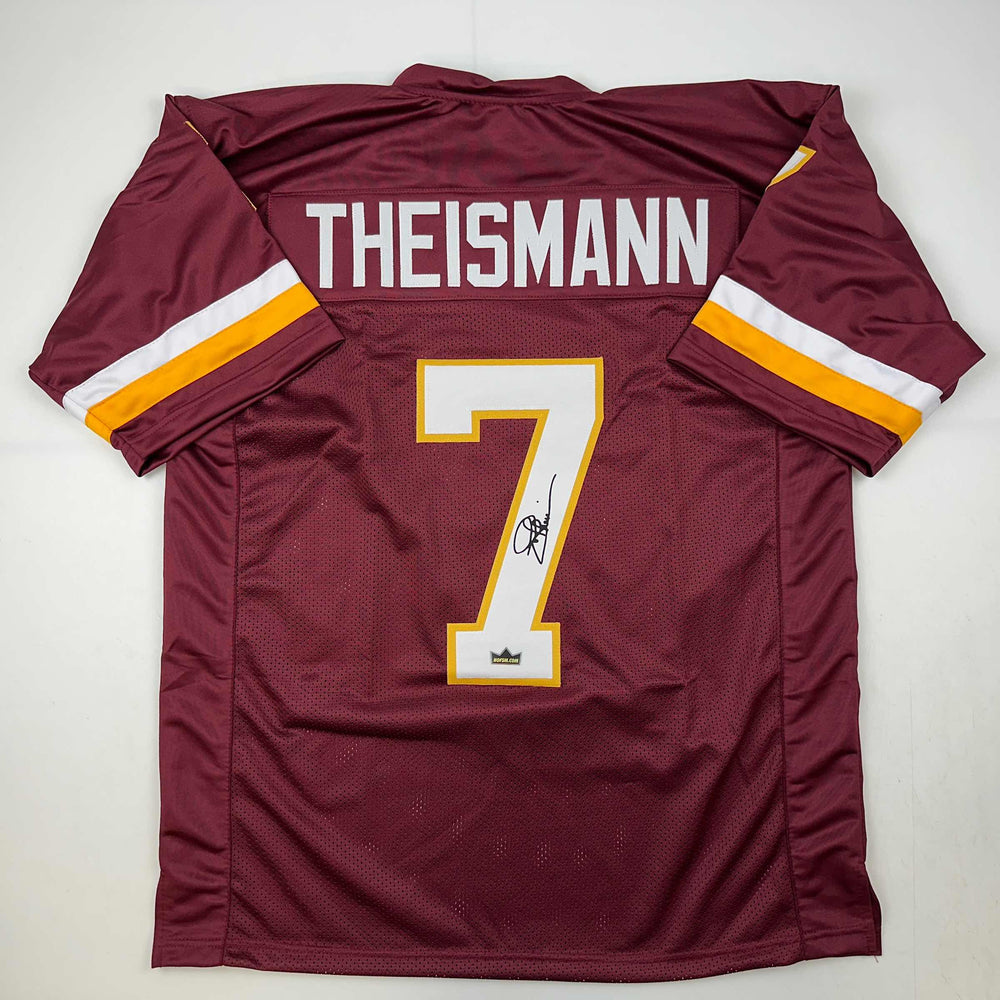 Facsimile Autographed Joe Theismann Washington Red Reprint Laser Auto Football Jersey Size Men's XL (ONLINE ORDER ONLY)