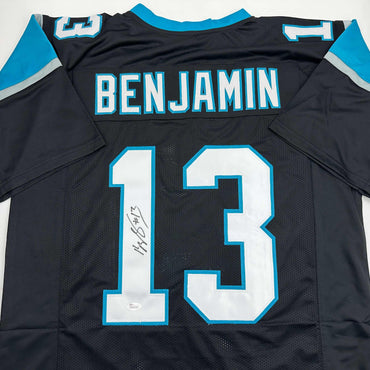 Autographed/Signed Kelvin Benjamin Carolina Black Football Jersey JSA COA (ONLINE ORDER ONLY)