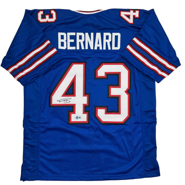 Autographed/Signed Terrel Bernard Buffalo Blue Football Jersey Beckett BAS COA (ONLINE ORDER ONLY)