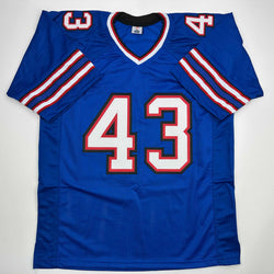 Autographed/Signed Terrel Bernard Buffalo Blue Football Jersey Beckett BAS COA (ONLINE ORDER ONLY)
