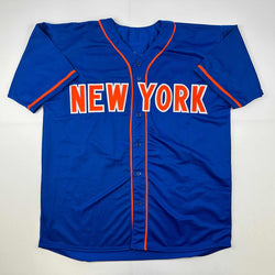 Facsimile Autographed Pete Alonso New York Blue Reprint Laser Auto Baseball Jersey Size Men's XL (ONLINE ORDER ONLY)