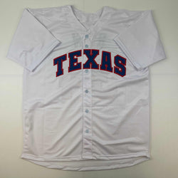Facsimile Autographed Nolan Ryan Texas White Reprint Laser Auto Baseball Jersey Size Men's XL (ONLINE ORDER ONLY)