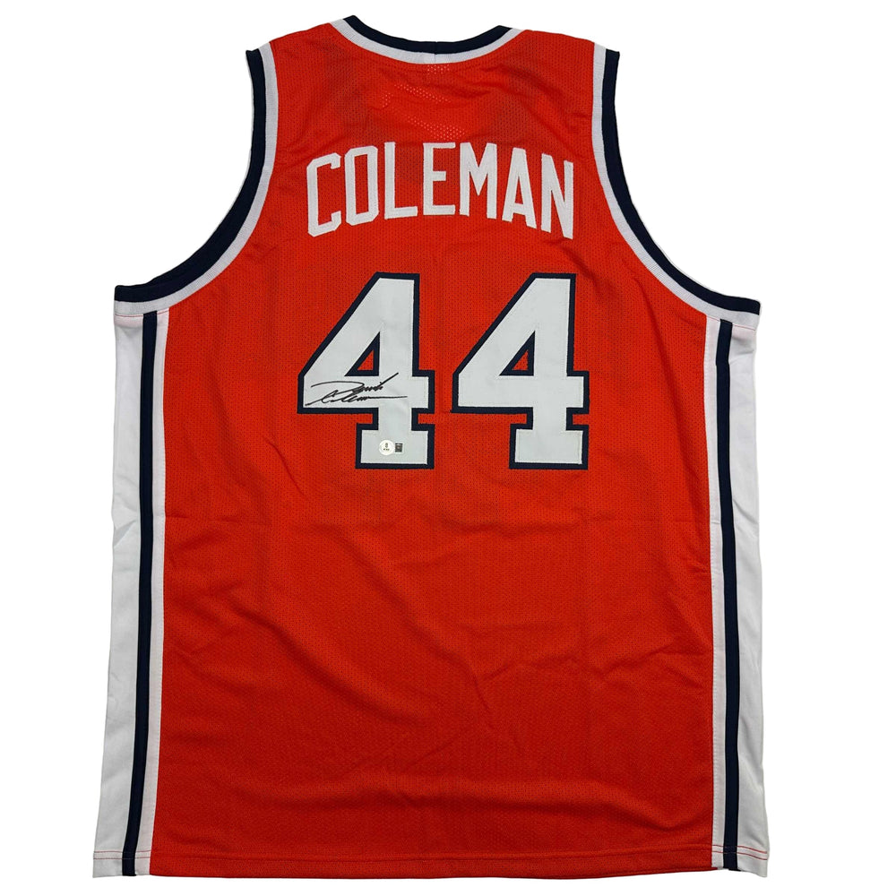 Autographed/Signed Derrick Coleman Syracuse Orange College Basketball Jersey Beckett BAS COA (ONLINE ORDER ONLY)