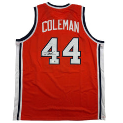Autographed/Signed Derrick Coleman Syracuse Orange College Basketball Jersey Beckett BAS COA (ONLINE ORDER ONLY)