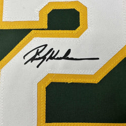 Facsimile Autographed Rickey Henderson Oakland Green Reprint Laser Auto Baseball Jersey Size Men's XL (ONLINE ORDER ONLY)
