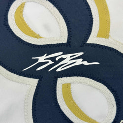 Facsimile Autographed Ryan Braun Milwaukee White Reprint Laser Auto Baseball Jersey Size Men's XL (ONLINE ORDER ONLY)