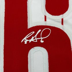 Framed Facsimile Autographed Ryan Howard 35x39 Philadelphia Pinstripe Reprint Laser Auto Baseball Jersey (ONLINE ORDER ONLY)