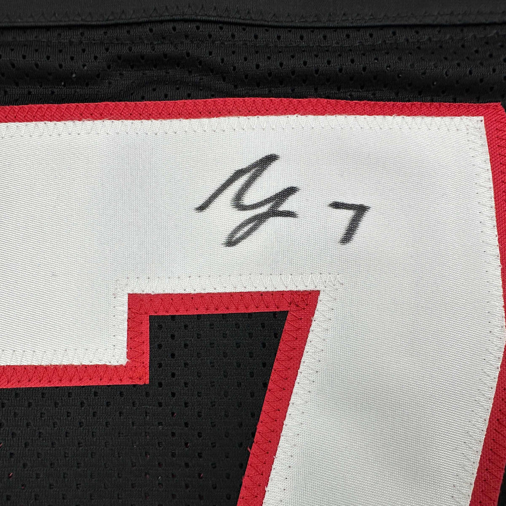 Autographed/Signed Bijan Robinson Atlanta Retro Black Football Jersey Beckett BAS COA (ONLINE ORDER ONLY)