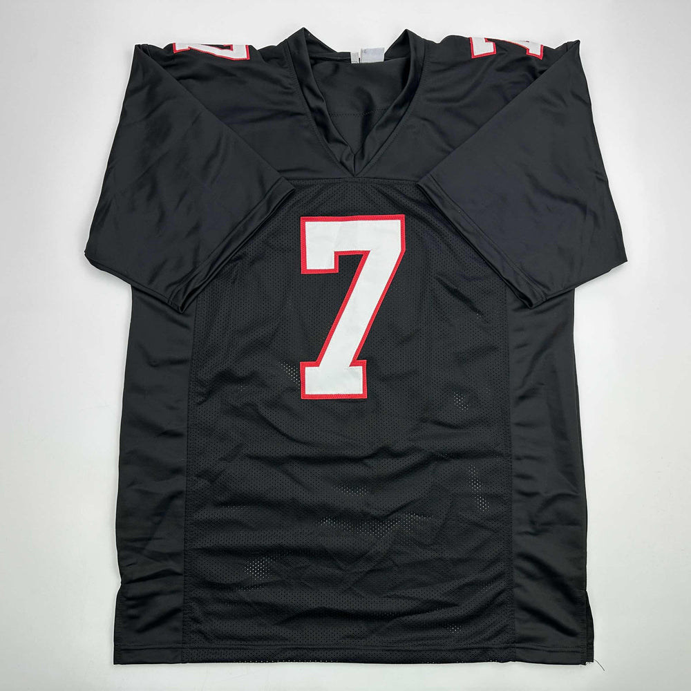 Autographed/Signed Bijan Robinson Atlanta Retro Black Football Jersey Beckett BAS COA (ONLINE ORDER ONLY)