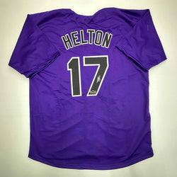 Facsimile Autographed Todd Helton Colorado Purple Reprint Laser Auto Baseball Jersey Size Men's XL (ONLINE ORDER ONLY)