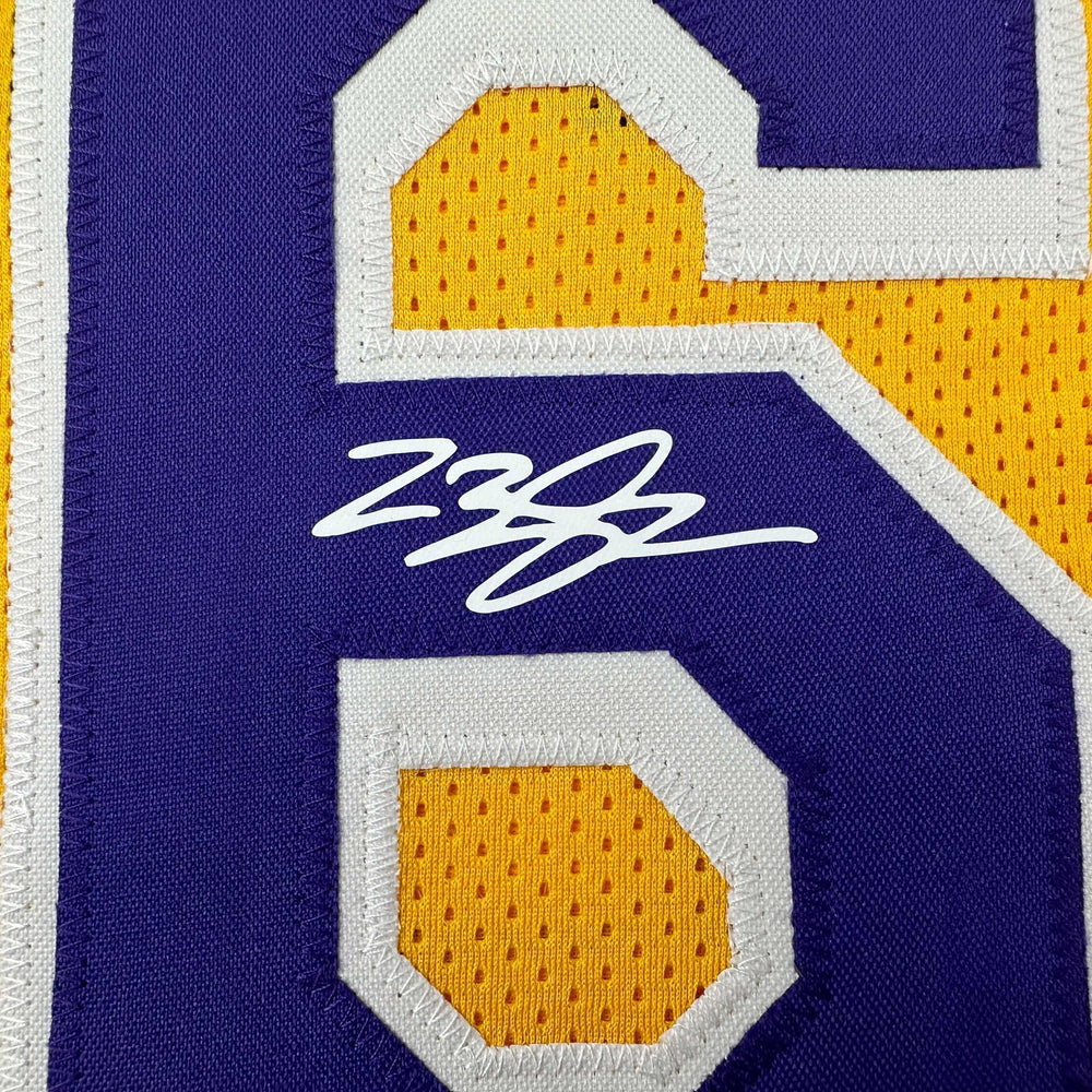 Facsimile Autographed LeBron James Los Angeles LA Yellow Reprint Laser Auto Basketball Jersey Size Men's XL (ONLINE ORDER ONLY)