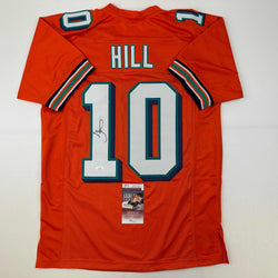 Autographed/Signed Tyreek Hill Miami Orange Retro Football Jersey JSA COA (ONLINE ORDER ONLY)
