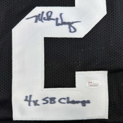 Autographed/Signed Mike Wagner 4x SB Champ Pittsburgh Black Football Jersey JSA COA (ONLINE ORDER ONLY)