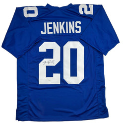 Autographed/Signed Janoris Jenkins Jackrabbit New York Blue Football Jersey JSA COA (ONLINE ORDER ONLY)