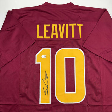 Autographed/Signed Sam Leavitt Arizona State Maroon College Football Jersey Beckett BAS COA (ONLINE ORDER ONLY)