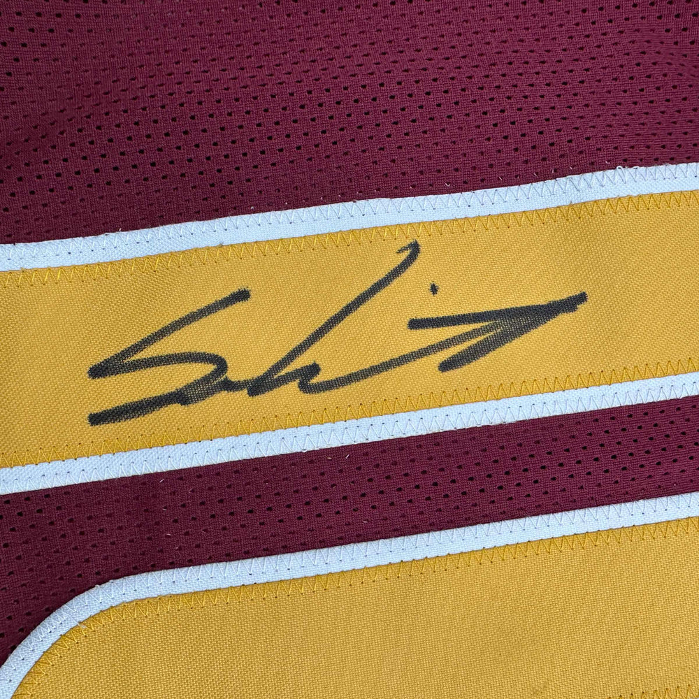 Autographed/Signed Sam Leavitt Arizona State Maroon College Football Jersey Beckett BAS COA (ONLINE ORDER ONLY)