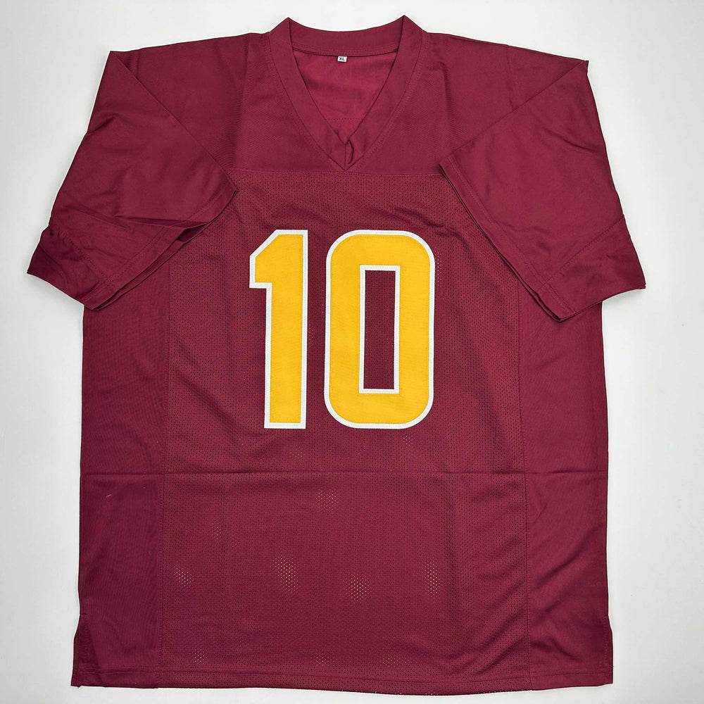 Autographed/Signed Sam Leavitt Arizona State Maroon College Football Jersey Beckett BAS COA (ONLINE ORDER ONLY)
